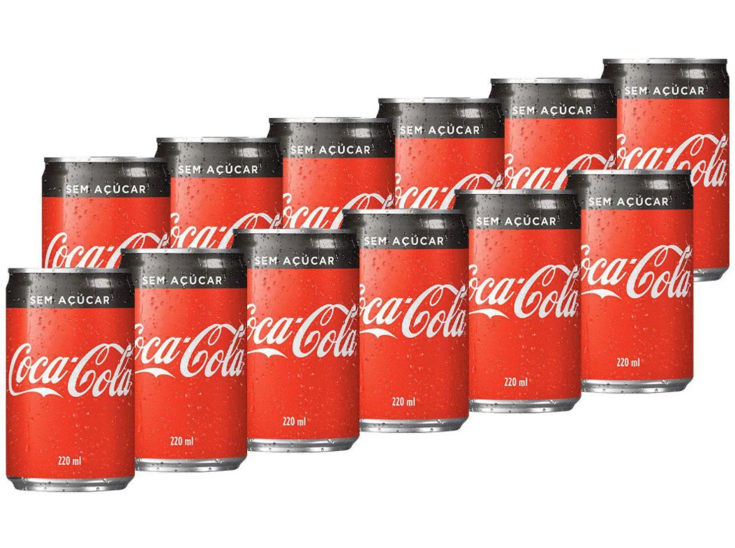 Refrigerante Lata Coca-Cola Zero 12 Unidades - 220ml - WT Promoções