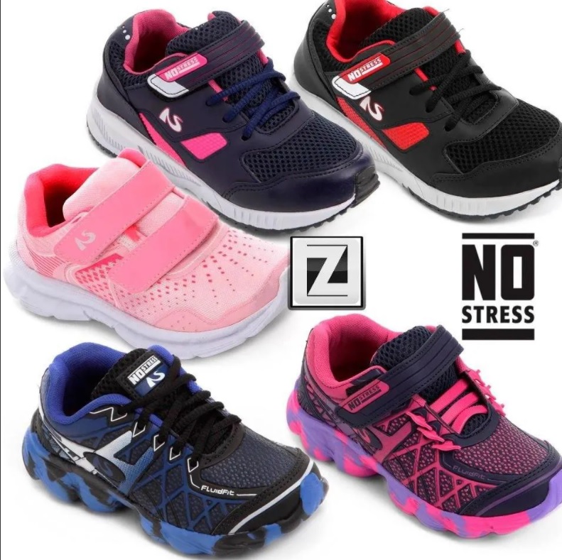 Tênis infantil no clearance stress running velcro