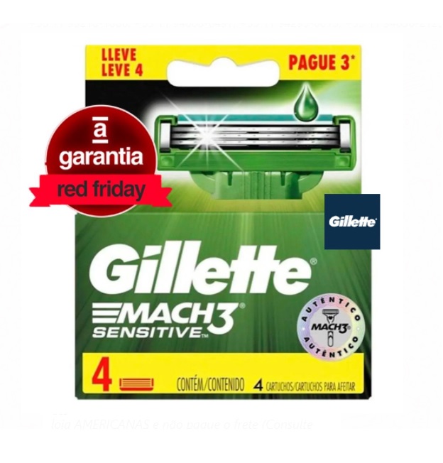 Carga Gillette Mach3 Sensitive L4P3 – 4 Cargas
