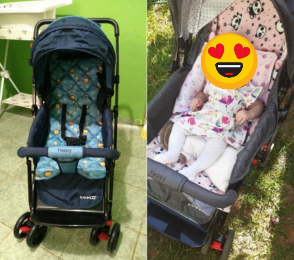 Carrinho de Bebê Cosco Happy Cinza