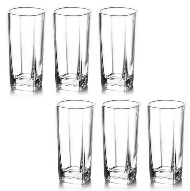 Conjunto 6 Copos Altos de Vidro Square Lyor Transparente 300Ml