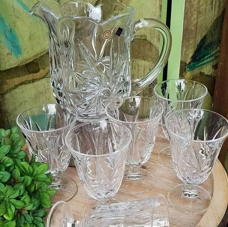 Conjunto de Jarra com 6 Taças, Lyor, Dublin, Transparente, 1.3L/220 ml