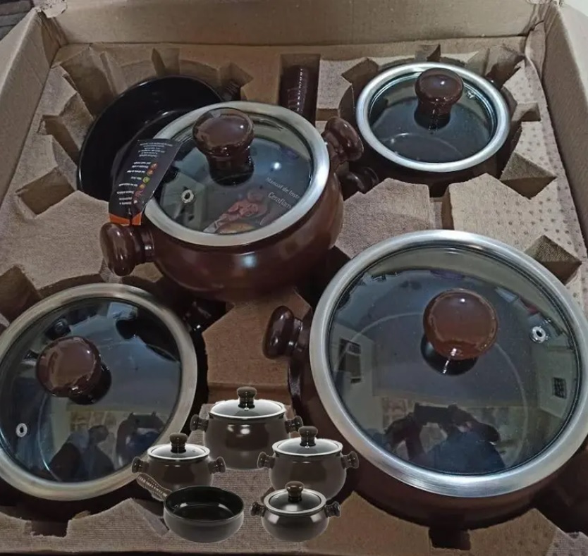 Panelas de Cerâmica Premiere Joy, 5 Peças, Chocolate, Ceraflame