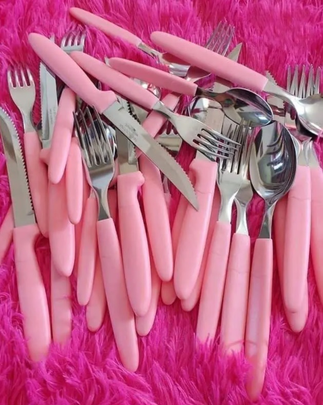 Faqueiro Tramontina Ipanema em Aço Inox e Polipropileno com Pote Rosa – 30 Peças