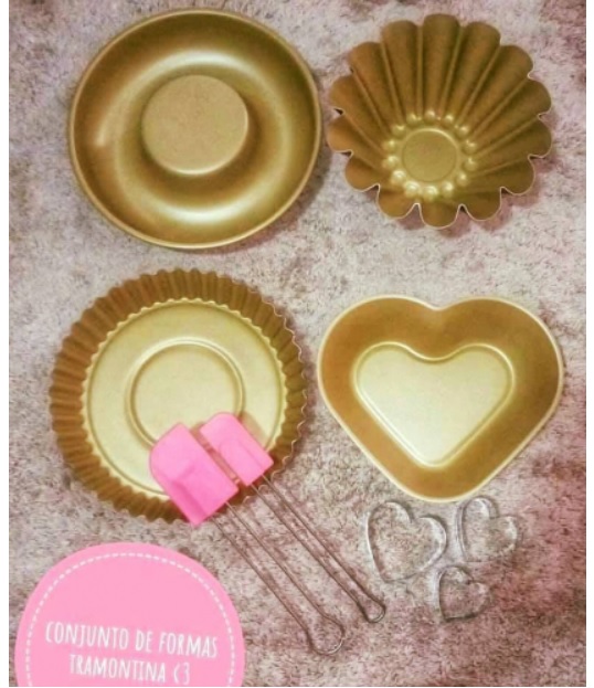 Jogo de Formas de Alumínio Antiaderente Tramontina – Brasil 9 Peças