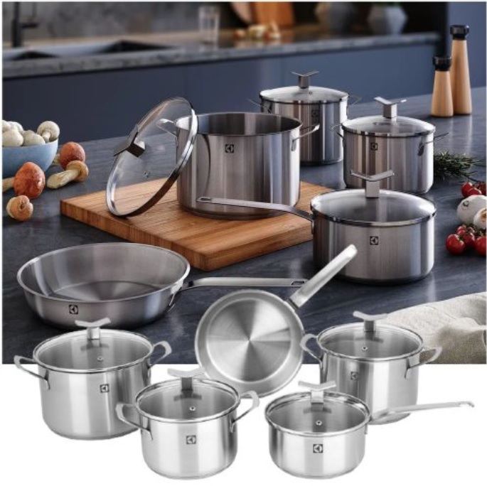 Jogo de Panelas Electrolux Inox Prata – Fundo Triplo 5 Peças A18778801