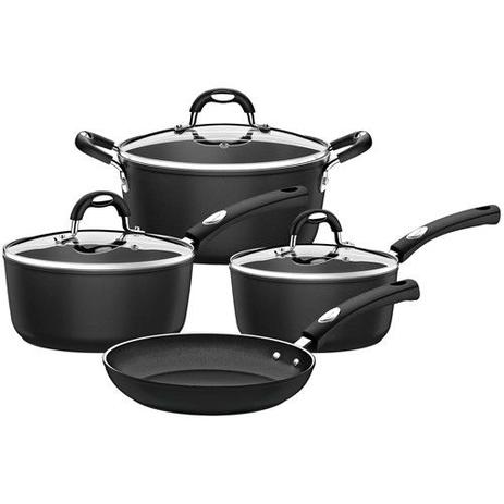 Jogo de Panelas Tramontina Antiaderente – de Alumínio Preta 4 Peças Monaco