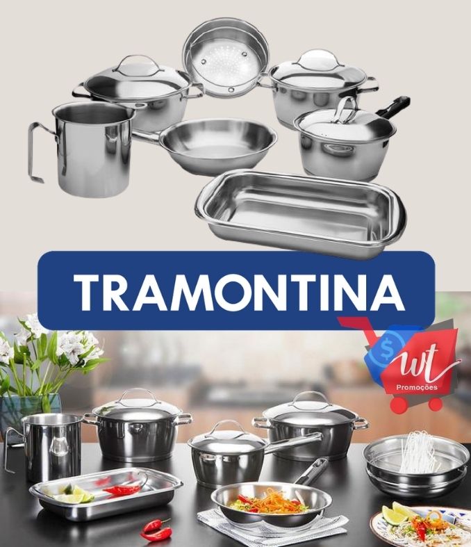 Jogo de Panelas Tramontina Inox Fundo Triplo – 7 Peças Allegra