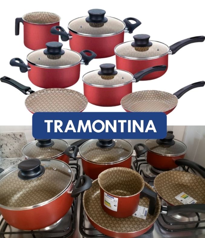 Jogo de Panelas Tramontina Paris Antiaderente 7 peças