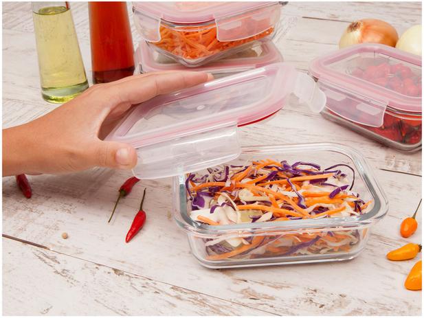 Jogo de Potes de Vidro Hermético Casambiente – com Tampa Retangular 400ml JGTI007/4M 4 Peças