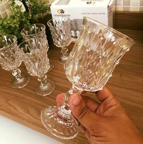 Jogo de Taças Vidro 210ml 6 Peças Casambiente – Gota