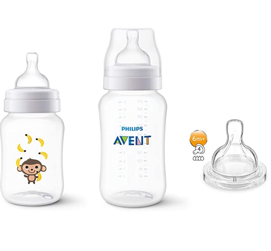 Combo Mamadeira Anti-Colic Macaco Philips Avent Transparente