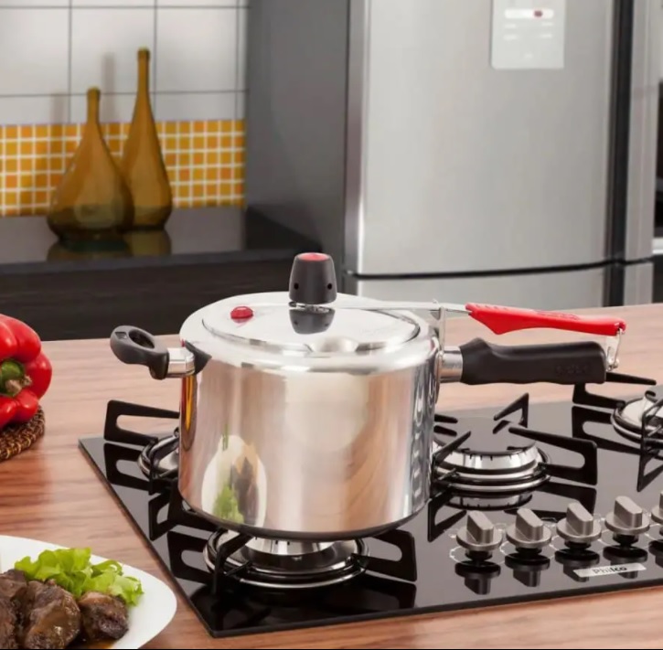 Panela de Pressão Clock Original Polida Alumínio – 4,5L