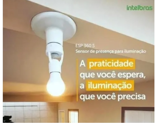 Sensor de Presença para Iluminação com Soquete Intelbras ESP 360 S Branco