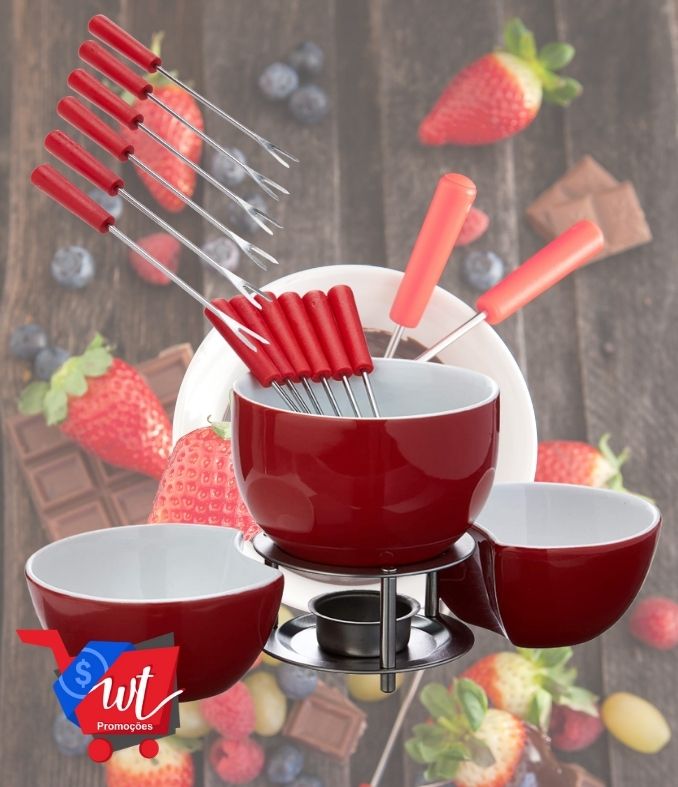 Conjunto P/ Fondue 10pcs – Vrm Brinox Vermelho