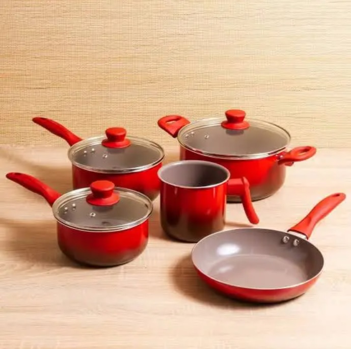 Conjunto Panelas Ceramic Brinox Life Smart Vermelho