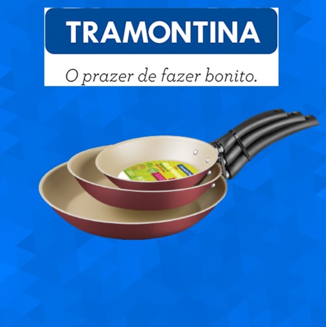 Conjunto de Frigideiras Tramontina Turim com Revestimento Antiaderente – 3 Peças