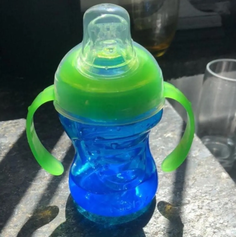 Copo com Alça e Bico de Silicone, Azul, Nûby, Azul