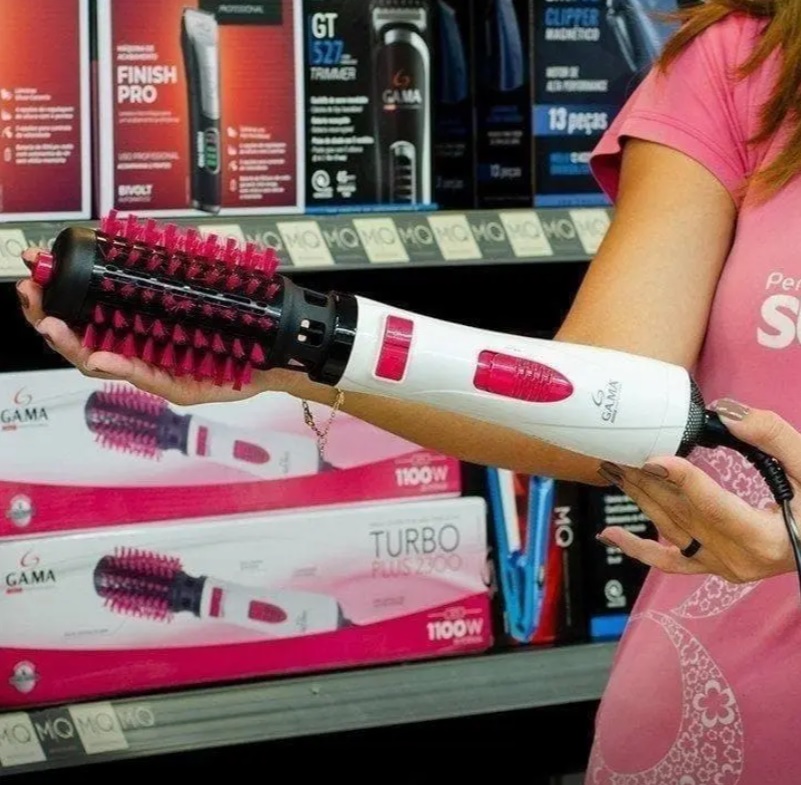 Escova Modeladora Ga.Ma Italy Rotativa Cerâmica – 1100W 2 Velocidades Turbo Plus 2300