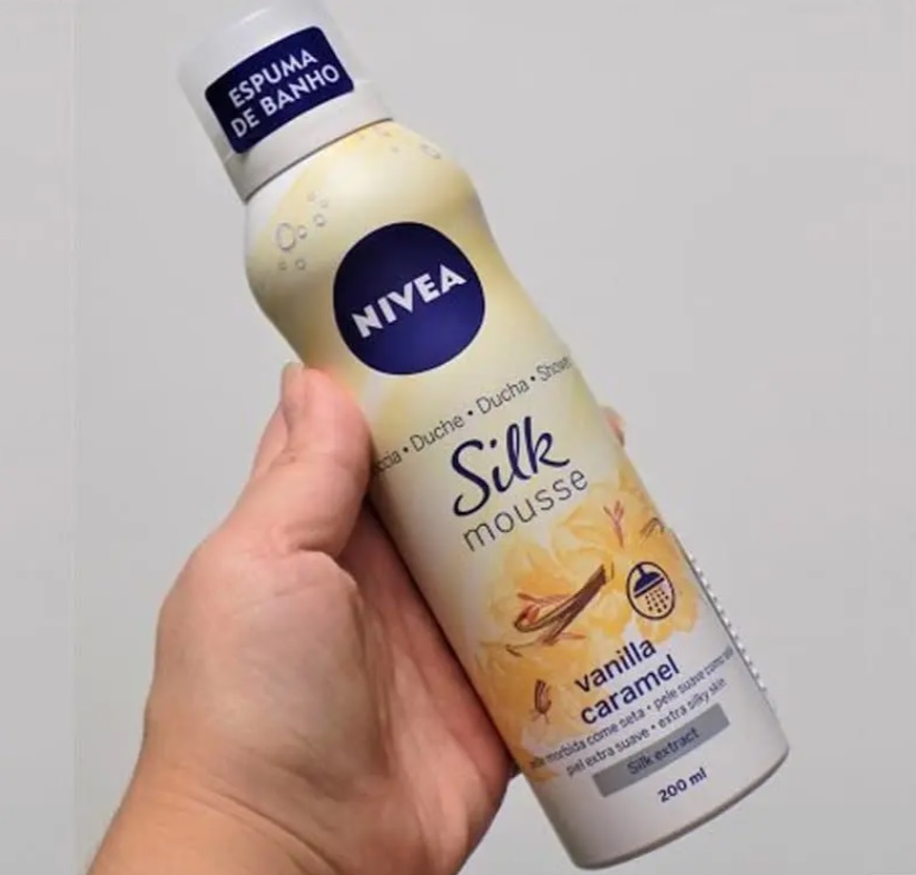 Espuma de Banho Nivea Vanilla Caramel, Creme Care ou Rhubarb Raspberry – 200ml
