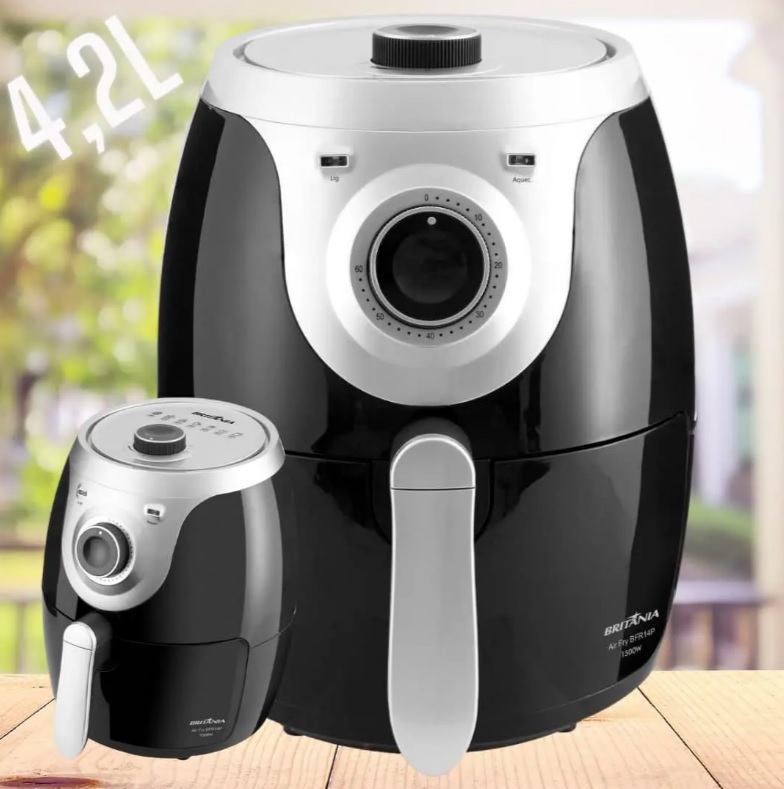 Fritadeira Elétrica Sem Óleo/Air Fryer Britânia - BFR14P Preto 4,2L Com ...