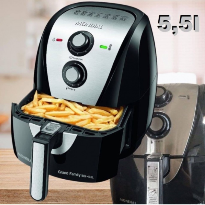 Fritadeira Sem Óleo Air Fryer Mondial Grand Family AF-55I 5,5L – Preto