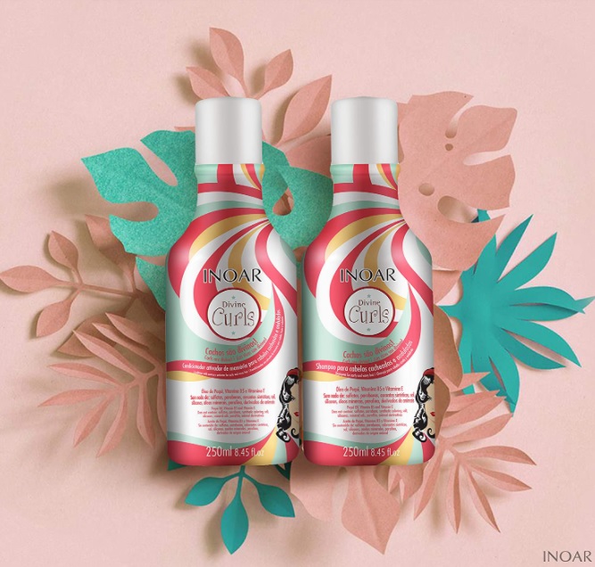 Inoar Kit Duo Shampoo e Condicionador Divine Curls Definição de Cachos 250ml