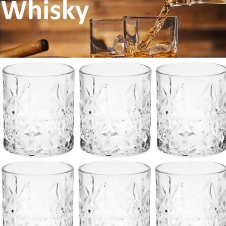 Jogo de Copos de Vidro para Whisky 310ml 6 Peças – Casambiente Requinte