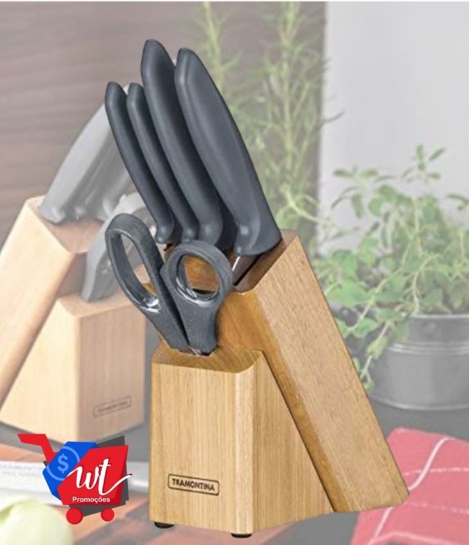 Jogo de Facas 6 Peças Tramontina Plenus Cinza