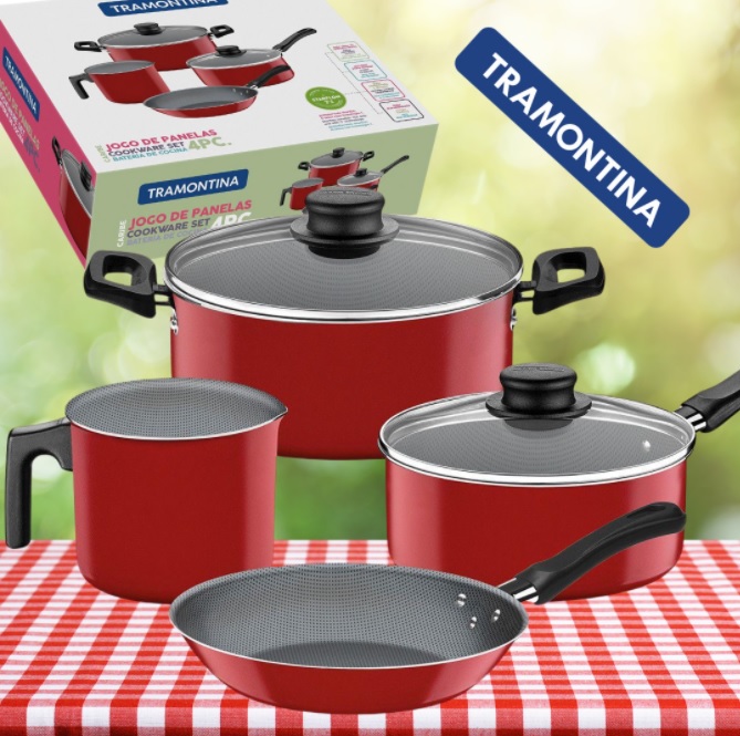 Jogo Panelas Tramontina 4 Peças Caribe