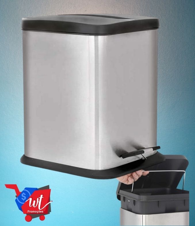 Lixeira Quadrada Jaspe, Mor, 6 Litros