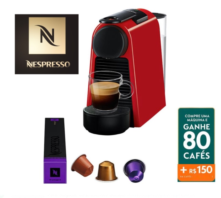 Máquina de Café Nespresso Essenza Mini D30 com Kit Boas