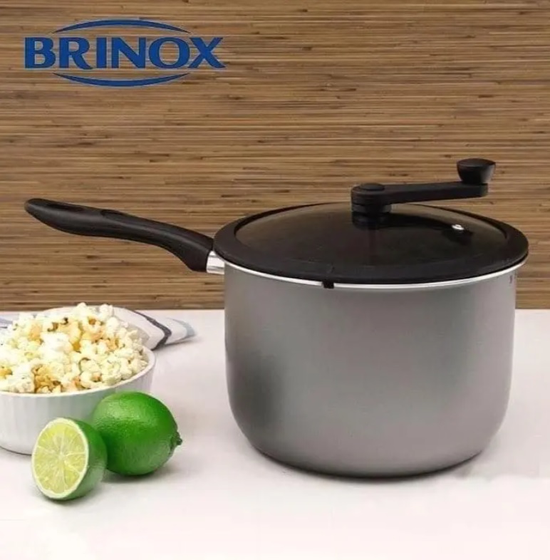 Pipoqueira Brinox Pic Poc com Revestimento Interno Antiaderente Pro-Flon Prata – 20 cm