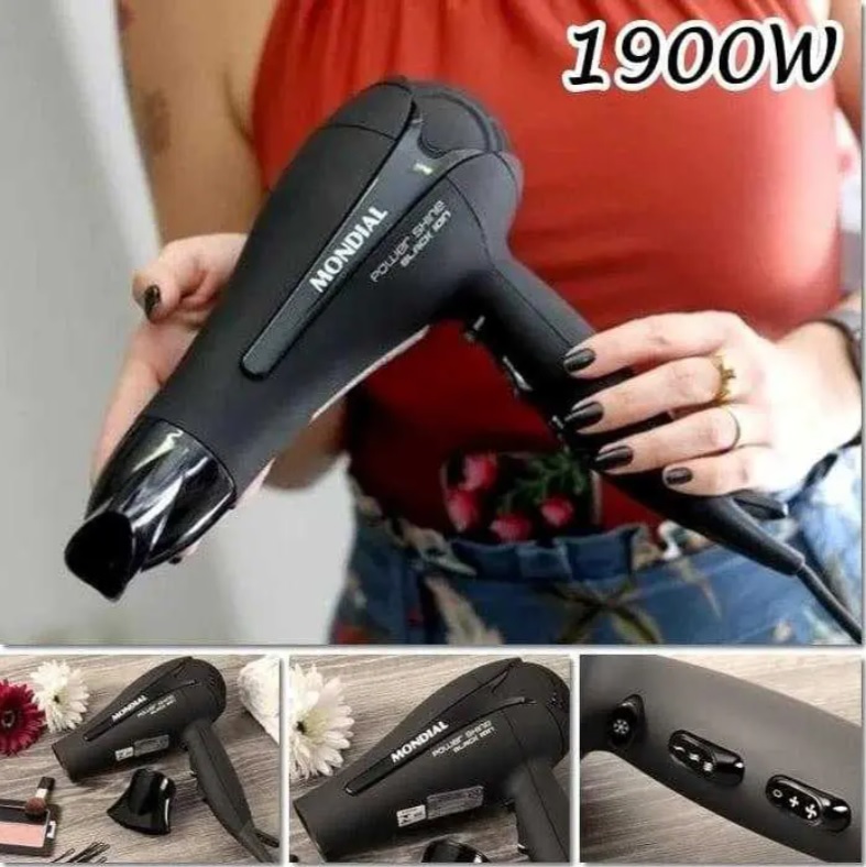 Secador Power Shine Black, Mondial, SC-13, Preto