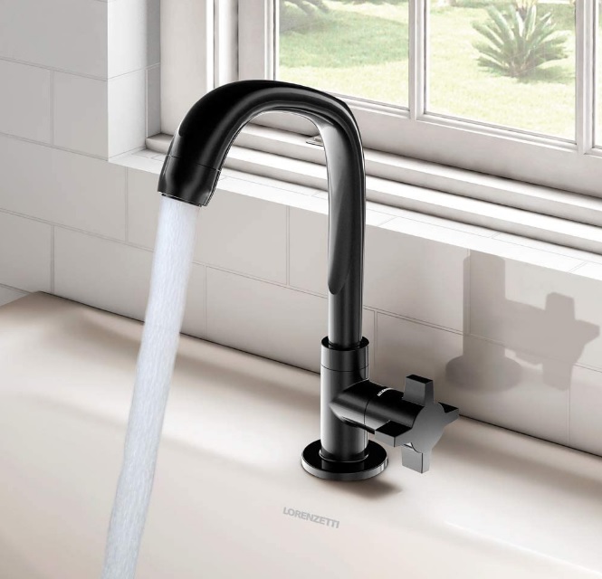 Torneira Cozinha Fitt Cross Mesa Preta 1167 F64