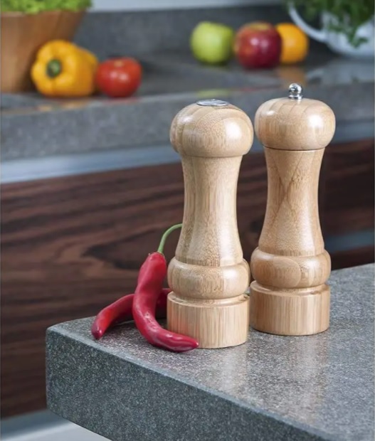 Conjunto Moedor Pimenta E Saleiro Bamboo Mor