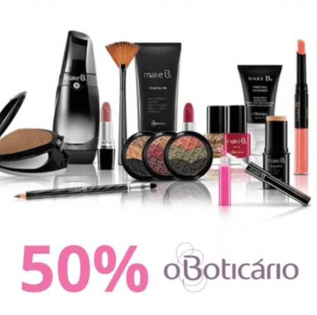 50% nos produtos da Make B comprando 2 unidades