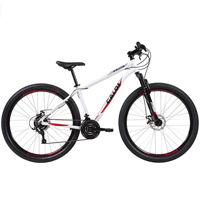 Bicicleta Aro 29 Caloi Vulcan Branca Tam. 17 Câmbio SunRun