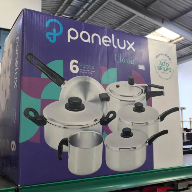 Conjunto de Panelas 6 Peças aluminio polido Panelux