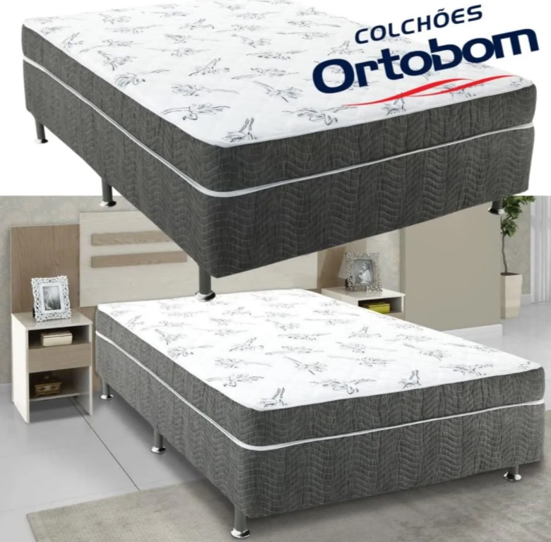 Cama Box Casal Ortobom Conjugado Mola – 43cm de Altura Physical Spring Gray