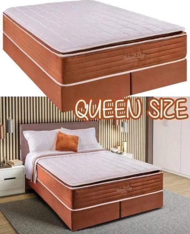 Cama Box Queen (Box + Colchão) Kappesberg – Mola Ensacada 69cm de Altura Natural Sleep