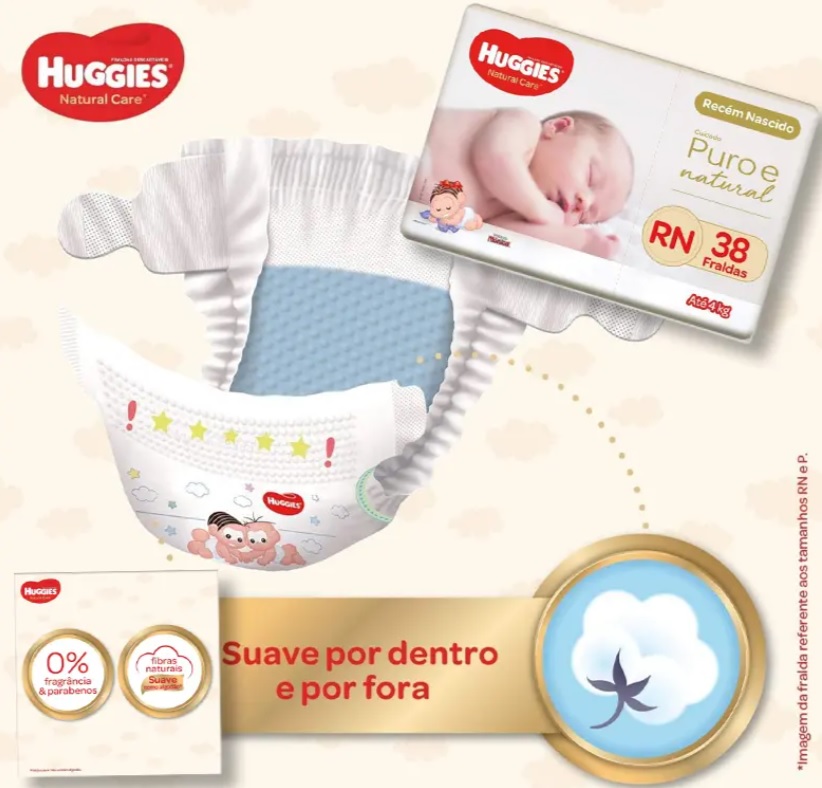 Fralda Huggies Natural Care Rn, 38 Fraldas
