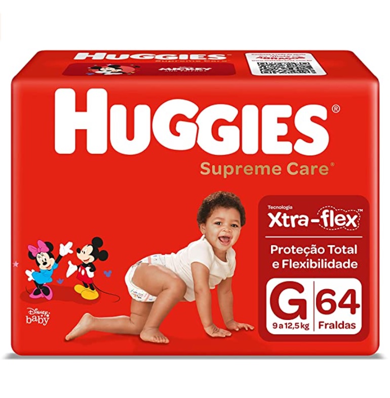 Fralda Huggies Supreme Care, Tamanho G – 64 Unidades