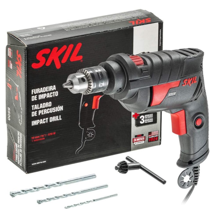 Furadeira de Impacto Skil 6600 570W e 3 Brocas para concreto