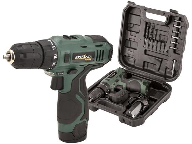 Furadeira e Parafusadeira a Bateria de Bancada – Britânia Hobby Velocidade Variável 3/8” com Maleta