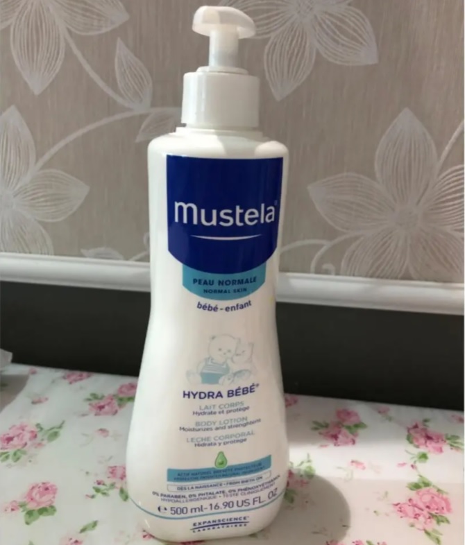 Hidratante Infantil Hydra Rosto e Corpo, Mustela Bebê, Azul, Grande/500 ml