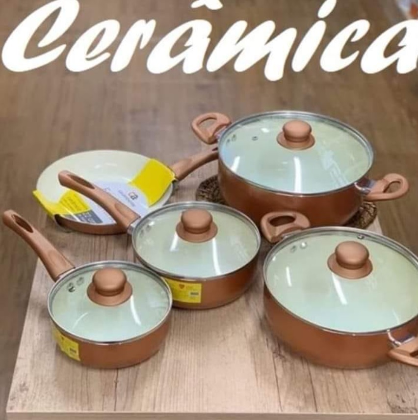 Jogo de Panelas Casambiente de Alumínio Cobre 5 Peças Milano AL070M