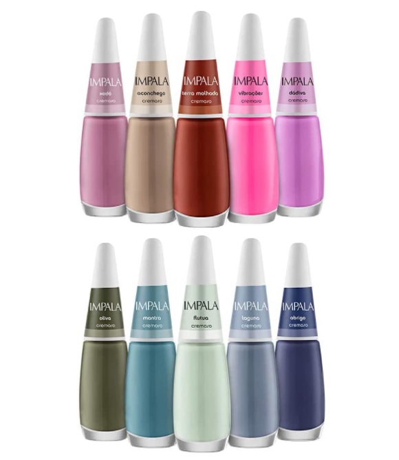 Kit esmaltes Impala A cor da Moda completa 10 Cores novas