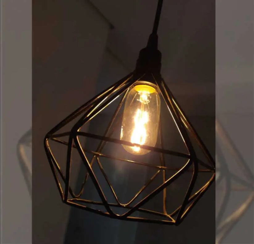 Lustre Pendente Aramado Diamante Pequeno Várias Cores