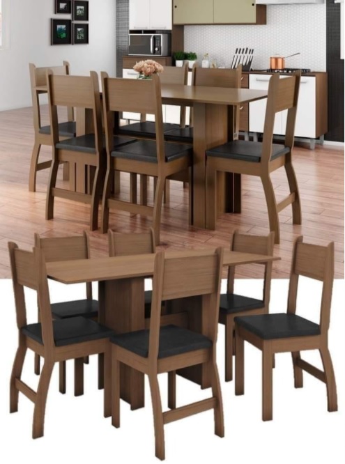 Mesa de Cozinha 6 Cadeiras Retangular Milano – J58080 Poliman Móveis